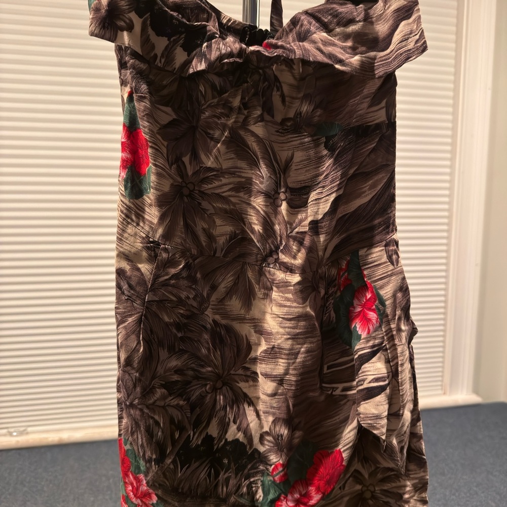 Tropical Floral Strapless Pinup Style Jumper skort Hawaiian print